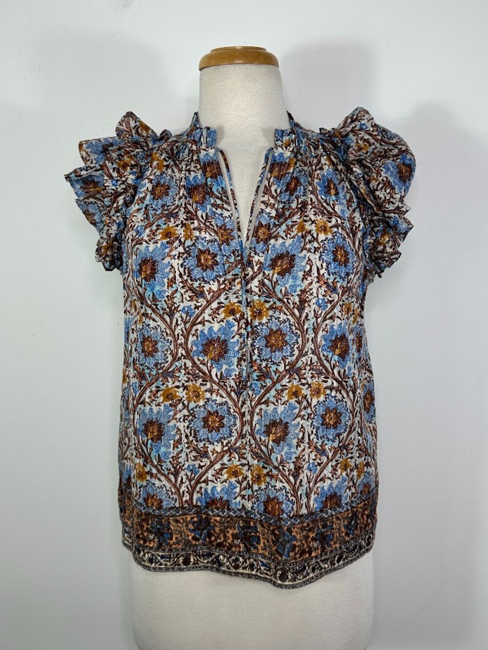 NWT Ulla Johnson Fleur Top Blouse Caspia Floral Ruffled Size 2